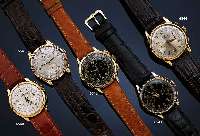 BERTHOUD ARMBANDCHRONOGRAPH, REF.-NR. 5173, SCHWEIZ UM 1942, GG 750/000, BODEN U. GLASR. GEDR., BLATT REST., WERK MATT VERG., BASISKAL.UNIVERSAL ...