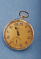 TAVANNES WATCH & CO. HERRENTASCHENUHR, MODELL LEPINE, REF.-NR. 448/7019339, SCHWEIZ UM 1912, GG 585/000, BODEN GUILL., MONOGR.- SP. FREI, ...