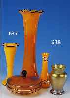 VASE, ÖSTERREICH, UM 1900-10, FARBLOSES GLAS MIT GELBEN AUFSCHMELZUNGEN, LüSTRIERT, H. CA. 10,5 CM