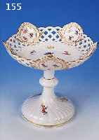 AUFSATZSCHALE, MEISSEN, UM 1890, PORZELLAN, SCHöNE BUNTE BEMALUNG VON STREUBLüMCHEN, INNEN UND AUSSEN, REICHE GOLDSTAFFAGE, WAN- DUNG Z. T. ...
