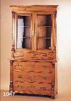 AUFSATZMöBEL, GRüNDERZEIT, UM 1890, WEICHHOLZ, KOMMODE MIT DREI SCHüBEN, AUFSATZ, EINE SCHUBLADE UND ZWEI VERGLASTE TüREN, GUTER ...