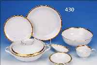 TAFELSERVICE, ROSENTHAL, 60ER JAHRE, PORZELLAN, GEäTZTER GOLDRAND, BESTEHEND AUS: 6 TIEFEN UND SECHS FLACHE TELLER, ...