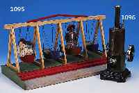 SCHIFFSCHAUKEL, WOHL DEUTSCH, 50ER JAHRE, HOLZ UND METALL, 28 X 58 X 30 CM, MIT ZWEI PUPPEN, 1 X MASSE MIT FARBABBLäTTE- RUNGEN UND ...