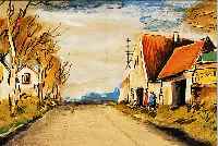 VLAMINCK, MAURICE DE, 1876-1958, LA ROUTE, FARBLITHOGRAPHIE VON 1958, DOPPELBLATT MIT BUGFALTE, CA. 30,5 X 48 CM, PP