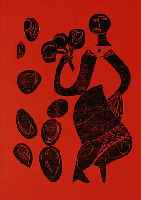 GRIESHABER, HAP, 1909-1981, DREI FARBHOLZSCHNITTE VON 1973: "DER MANN UND DIE ZIEGE" UND "VEREINIGUNG" AUS DER ...