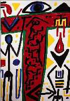 PENCK, A.R., GEB. 1939, FARBOFFSET, HAND- SIGNIERT, CA. 62 X 45 CM, PP