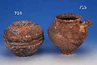 SCHüTTKANNE, RöMISCH, 2/3. JH. , TON, H. 17 CM, OBERER TEIL GERILLT