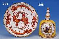 KLEINER TELLER, MEISSEN, 18. JH., PORZELLAN,REICHER ROTER DRACHENDEKOR, GOLDGEHöHT, D. 13 CM