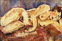 KRESS, KARLA, DEUTSCHE KüNSTLERIN MITTE 20. JH., HIER: LIEGENDER FRAUENAKT, ÖL/LWD., (L. BESCH.), SIGN. U. DAT. (19)65, 70 X 90 CM, R.