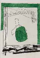 MEISTERMANN, GEORG, 1911-1990, FITTICH, KALTNADELRADIERUNG AUF BüTTEN, VON 1988, HANDSIGNIERT UND NUM. 2/2, MIT GRüN ...