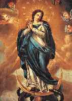 UNBEK. KüNSTLER 1. HäLFTE 19. JH., MADONNA AUF DER MONDSICHEL, QUALITäTSVOLLE MALEREI, ÖL/LWD., 83 X 56 CM, R.
