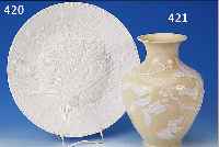 GROSSER TELLER, ROSENTHAL, UM 1965/70, PORZELLAN, REICH RELIEFIERTER FLORALER DEKOR, STIL. LöWENZAHN, D. 37 CM