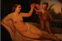 UNBEK. KüNSTLER DES 18./19. JH., QUALITäT- VOLLE KOPIE NACH GUIDO RENIS, ORIGINAL AUS DER DRESDENER GEMäLDEGALERIE: VENUS UND AMOR, ...