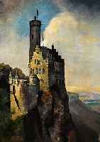 WILLADT, H. O., SCHLOSS LICHTENSTEIN, ÖL/LWD., SIGN. U. DAT. 1921, 117 X 57 CM, R. (DIESER L. BESCH.)
