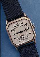 HERRENARMBANDUHR, FRüHES STERLINGSILBER- GEH., SCHWEIZ/ENGLAND UM 1929, CARREE-COUPEE- FORM, DOPPELTER SCHARNIERBODEN, WERK MIT FASSRING ...