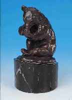 BRONZESKULPTUR, DEUTSCH, UM 1900/20, BRONZE AUF MARMORSOCKEL, H. 20 CM, BäRENDARSTELLUNG