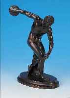 BRONZESKULPTUR, 30ER JAHRE, ANTIKER DISKUSWERFER, UNSIGNIERT, H. 25 CM
