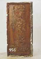 OFENPLATTE, DEUTSCH, 18. JH., GUßEISEN, ALLEGORISCHE FRAUENDARSTELLUNG UND WAPPEN, BRAUN GEFASST, CA. 89 X 43 CM
