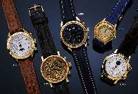 ORATOR ARMBANDCHRONOGRAPH AUTOMATIK VOLLKALEN-DER INCLUSIVE MONDPHASE, SCHWEIZ UM 1995, METALL HARTVERG., BEIDS. BOMB. MINERALVERGL., KORREKTURDR. ...