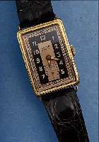 PUW HERRENARMBANDUHR, DEUTSCHLAND UM 1950, METALL VERG., EDELST.-BODEN GEDR., BEZ. ANKER, FORMANKERW., KAL. 501, MASSIV BAUWEISE,15 ST., ...