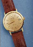 EBERHARDT & CO. HERRENARMBANDUHR STEAMER- AUTOMATIK, REF.-NR. 61546814, SCHWEIZ UM 1964, GG 750/000-GEH., BODEN GEDR., HIER INNENSIGN. ETERNA ...
