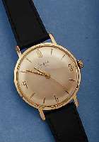 GLASHÜTTE HERRENARMBANDUHR, DEUTSCHLAND UM 1965, METALL ROTVERG., EDELST.-BODEN GEDR., 17 ST., HANDAUFZUGKAL. 70,1, RINGUNR., FLACH- SPIR., ...