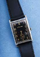 ETERNA HERRENARMBANDUHR, SCHWEIZ UM 1938, EDELST., AUßER LEDERB. U. KRONE ORIG.-ZUSTAND,BLATT FL., INNENSCHALE GEGEN MAGNETISMUS, ...