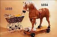 PUPPENWAGEN, DEUTSCH, 20ER JAHRE, EISEN, WACHSTUCHVERDECK BESCH., 68 X 63 CM MIN. BESCH., DEKORATIV