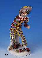 PORZELLANFIGUR, MEISSEN, 30ER JAHRE, FIGUR AUS DER ITALIENISCHEN KOMöDIE, SCHöNE BUNTE BEMALUNG, GOLDSTAFFAGE, AM SOCKEL MIT APPL. ...