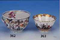 KOPPCHEN, MEISSEN, UM 1730, PORZELLAN, FEINEBUNTE BEMALUNG, UMLAUFEND WEITE LANDSCHAFTS- U. STADTDARST., KAUFFAHRTEI-SZENEN, PERSONEN- STAFFAGEN, ...