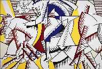 LICHTENSTEIN, ROY, 1923-1998, FARBSIEBDRUCK ZU DEN OLYMPISCHEN SPIELEN 1984 LOS ANGELES, RE. U. HANDSIGN., CA. 53,5 X 71 CM