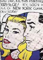 LICHTENSTEIN, ROY, 1923-1998, MASTERPIECE, FARBSERIGRAPHIE NACH EINEM ORIGINAL, RE. U. HANDSIGNIERT, CA. 60 X 60 CM