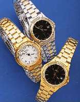KONVOLUT: 3 BWC ARMBANDUHREN, QUARTZWERKE, VERSCH. DESIGN, SCHWEIZ UM 1990, METALL TEILW.HARTVERG., TEILW. EDELST., MINERALFLACHGL., EZ 0-1