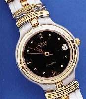 CAMY HERRENARMBANDUHR AUTOMATIK, SCHWEIZ UM 1994, EDELST. INCL. BAND, TEILW. HARTVERG., BEIDS. GEH. MINERALFLACHVERGL., ETA KAL. 2892-A2 (BEKANNT ...