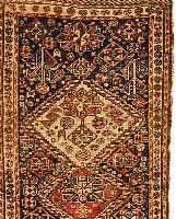 GASHGAI, PERSIEN, 126 X 77CM, WOLLE AUF WOLLE, EHZ 4, UM 1900, (KL.LOCH)