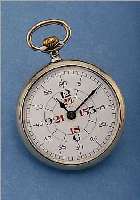 DOXA HERRENTASCHENUHR LEPINE, SCHWEIZ UM 1926, ARGENTAN, SELTENES EMAILBL. MINIM. BESCH. UNTER GLASR. AUßEN 50, 15 ST., NICKEL- ANKERW. M. ...