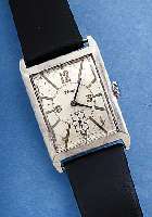 WYLER HERRENARMBANDUHR, REF.-NR. 1108529, SCHWEIZ UM 1935, 875ER SILBER, GR. RECT.-FORM,M. SCHARNIERBODEN, MAßE CA. 41 X 27 MM, VERS. ORIG.-BLATT ...