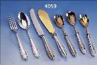 BESTECK FüR 6 PERSONEN, UM 1910, BSF, 800ER SILBER, BES.-MONOGR. ST., BEST AUS: 6 MESSER (GRIFFE GEFüLLT, KLINGEN STAHL), 6 GABELN, ...