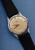 ZENITH HERRENARMBANDUHR PILOT, SCHWEIZ UM 1954, EDELST., BODEN GESCHR., BLATT VERS., ALTERSBED. L. FL., 17 ST., WERK MATT VERG., GEPR. ...