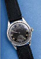 REVUE SPORT/EXCLUSIV HERRENARMBANDUHR, REF.-NR. 356419, SCHWEIZ UM 1954, EDELST., BODEN GESCHR., 15 ST., HANDAUFZUGKAL. 77, SCHR.-UNR., ...