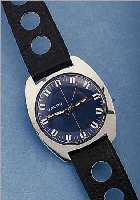 VOUMARD HERRENARMBANDUHR, REF.-NR. V2000, SCHWEIZ UM 1970, METALL HARTVERCHR., BACKWIN- DER (ZEIGERST. U. AUFZUG AM GEH.-BODEN), LEDERB., ...
