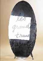 MAN RAY, 1890-1976, GROßES SPIEGELOBJEKT 180 X 90 CM, OVAL, SCHRIFTBILD UNTER GLAS: LES GRANDS TRANS-PARENTS, GUTER ...