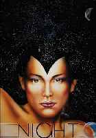 ANDY, ZEITGENöSSISCHER KüNSTLER, AIRBRUSH- MALEREI, HIER: JUNGE FRAU UNTER STERNENHIMMEL "NIGHT", SIGN., DAT. 1993, 49 X 38 CM, UNTER ...