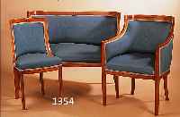 SALONGRUPPE, JUGENDSTIL IN BIEDERMEIERAUFFAS- SUNG, DEUTSCH WOHL MüNCHEN, UM 1902/06, BIRKE MIT BANDINTARSIEN, BEST. AUS: 4 STüHLE, 2 ...