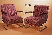 PAAR SESSEL, ENTWURF WALTER KNOLL FüR THONET 1936, STAHLROHR VERNICKELT, L. ALTERSSPUREN IN DER LITERATUR ABGEBILDET MODELL K 411, LIT. ...