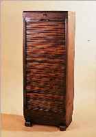 ROLLSCHRANK, DEUTSCH, UM 1920, BUCHE, NUßBAUMFARBEN, INNEN MIT SCHüBEN, 116 X 43 X 35 CM, L. ALTERSSPUREN
