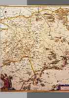 KONVOLUT VON 3 BLATT, MIT ALTKOLOR. KUPFER- STICHK. V. SACHSEN: 1.) ALTKOLOR. KUPFER- STICHK. U. GOLD GEHöHT V. BLAEU, CA. 1650, MISNIAE ...