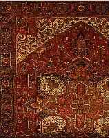 HERIZ, PERSIEN, 395 X 320CM, EHZ 3 FLOR WOLLE, CA.50 JAHRE, (GROSSES LOCH )