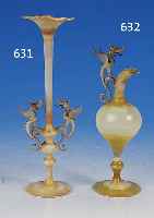HENKELGEFäß, FRIEDRICH ZITZMANN, UM 1900, WIESBADEN, VOR DER LAMPE GEBLASEN, NACH VENE- ZIANISCHEM VORBILD, FREI AUFGEBAUT, H. 17 CM ...