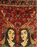 MEHRABAN, PERSIEN, 120 X 109CM, EHZ 2 FLOR WOLLE, CA.30 JAHRE